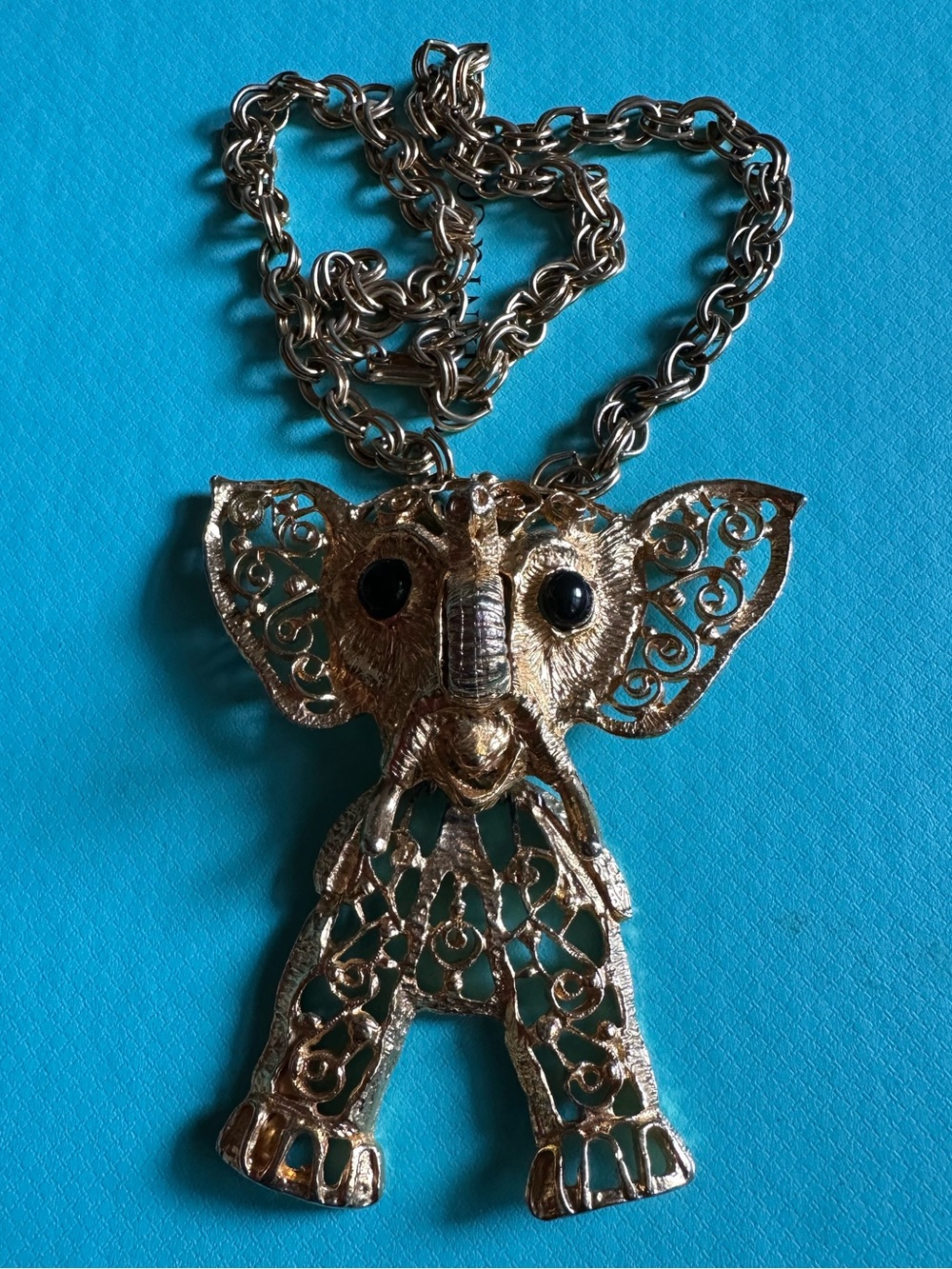 Vintage Juliana Articulated Elephant Statement Necklace